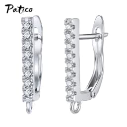 Wholesale 925 Sterling Silver Hook Earring DIY Accessories Crystal AAA Cubic Zirconia Handmade Earrings Jewelry Making Findings