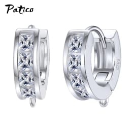 Wholesale 925 Sterling Silver Hook Earring DIY Accessories Crystal AAA Cubic Zirconia Handmade Earrings Jewelry Making Findings