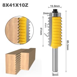 8mm Shank Raised panel"V"joint Bits Finger Joint Glue Milling Cutter for Wood Tenon Woodwork Cone Tenon Milling Tenoning Machine