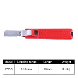 Electrician Wire Stripper Knife Rubber Handle Hand Stripping Tool for 4-50mm PVC, Silicone Rubber PTFE Cable