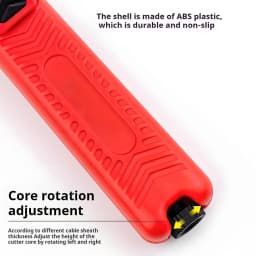 Electrician Wire Stripper Knife Rubber Handle Hand Stripping Tool for 4-50mm PVC, Silicone Rubber PTFE Cable