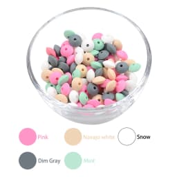 LOFCA 20pcs Silicone Lentil Beads 12mm BPA Free DIY For Silicone Jewelry Bracelet Necklace Accessories For Making Bracelets