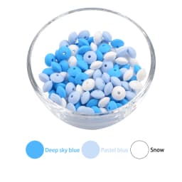 LOFCA 20pcs Silicone Lentil Beads 12mm BPA Free DIY For Silicone Jewelry Bracelet Necklace Accessories For Making Bracelets