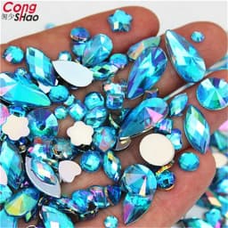 18g Mixed Bag About 300pcs Crystal Clear AB 3D Nail Art Rhinestones DIY Non Hotfix Flatback Acrylic Stones For Face Decorations