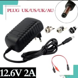 12.6V 2A 18650 Lithium Battery Charger For 12V 3Series Li-ion Battery Polymer Smart Charger 18650 Battery Pack 5.5mm X 2.1mm DC