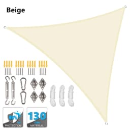 5x5x5/2x2x2M Waterproof Sun Shelter Triangle Sunshade Protection Outdoor Canopy Garden Patio Pool Shade Sail Awning Shade Cloth