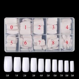 500Pcs Acrylic Fake Nails Set Transparent Artificial Half Cover Full Cover French Easy Application Manicure False Nails Capsules