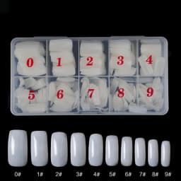 500Pcs Acrylic Fake Nails Set Transparent Artificial Half Cover Full Cover French Easy Application Manicure False Nails Capsules
