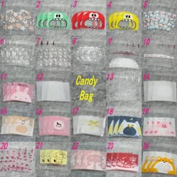 100pcs Cookie Candy Bag Cute Cartoon Self-adhesive Plastic Packing Bag For Biscuit Gift Food Packing, Baking Package