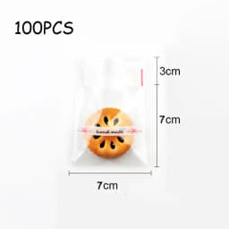 100pcs Cookie Candy Bag Cute Cartoon Self-adhesive Plastic Packing Bag For Biscuit Gift Food Packing, Baking Package
