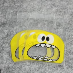 100pcs Cookie Candy Bag Cute Cartoon Self-adhesive Plastic Packing Bag For Biscuit Gift Food Packing, Baking Package