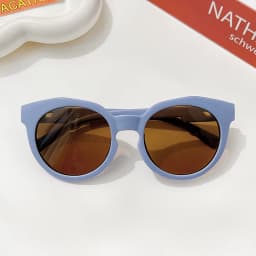 New Children Cute Checker Panel Color Round UV400 Sunglasses Baby Girls Outdoor Sun Protection Sunglasses Kid Sun Glasses