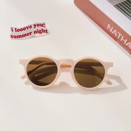 New Children Cute Checker Panel Color Round UV400 Sunglasses Baby Girls Outdoor Sun Protection Sunglasses Kid Sun Glasses