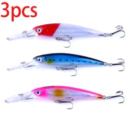 Hengjia 1pcs 17cm 30g Deep Diving Large Minnow Lure Artificial Wobbler Hard Bait Crankbait Sea Bass Pike Perch Fishing Tackle