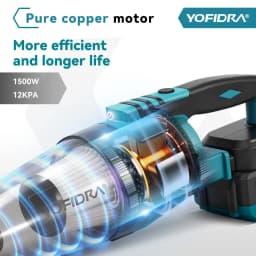 YOFIDRA 1500W 12KPA Electric Cordless Vacuum Cleaner Portable 2IN1 Household Car Cleaning Power Tool For Makita 18V Battery Pin