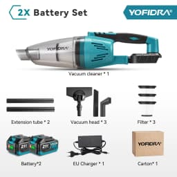 YOFIDRA 1500W 12KPA Electric Cordless Vacuum Cleaner Portable 2IN1 Household Car Cleaning Power Tool For Makita 18V Battery Pin