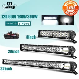 CO LIGHT Super Slim 12D 8" 20" 32" LED Bar Spot Flood Beam LED Light Bar for Tractor Boat off-road use 4x4 Trucks SUV 12V 24V
