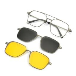 Metal 3 In 1 New Style Magnet Clip On Glasses Frame Trend Polarized Sunglasses For Men 2023 Optical Computer Glasses UV400 7009