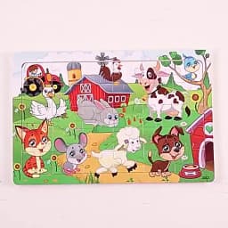 New 30 Pieces Wooden Puzzles Cartoon Animal Traffic Tangram Wood 3d Puzzle Montessori Educational Toys for Children Gifts