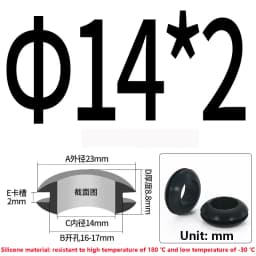 High Temperature Resistant Silicone Double-sided Protective Coil Snap in Ring Grommet Insulation Over Hole Plug With Card Slot
