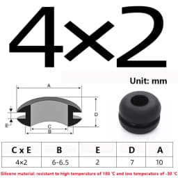High Temperature Resistant Silicone Double-sided Protective Coil Snap in Ring Grommet Insulation Over Hole Plug With Card Slot