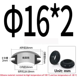 High Temperature Resistant Silicone Double-sided Protective Coil Snap in Ring Grommet Insulation Over Hole Plug With Card Slot