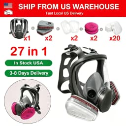 6800 Gas Mask Full Face Large Size Respirator Reusable Full Face Respirator Gas Paint Sprayer Chemical Wood Working Dust