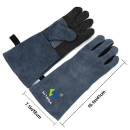 HZXVOGEN 14/16inch Welding Gloves For ARC TIG MIG Welder Works Barbecue Kitchen Stove Heat-Resistant Leather Protective Gloves