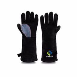 HZXVOGEN 14/16inch Welding Gloves For ARC TIG MIG Welder Works Barbecue Kitchen Stove Heat-Resistant Leather Protective Gloves