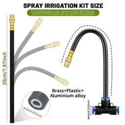 Garden 5/8mm PE Hose Sprayer Kit W/60W Self-priming Pump 20cm Universal Brass Nozzle Misting Watering System for Gazebo Plants