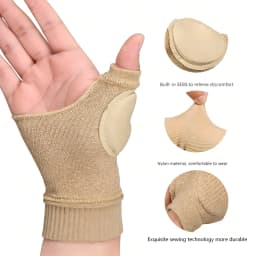 1 Pair Breathable Thumb-Wrist Compression Gloves with Gel Padded Wrist Support for Arthritis & Thumb Injury Pain Relief