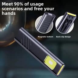 Rechargeable Mini LED Keychain Flashlight 500LM Portable Magnetic Pocket Torch Light for Work, Camping, Emergency, Car Use