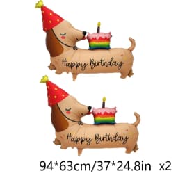 Cartoon Birthday Sausage Dog Aluminum Film Balloon Dog Theme Party Balloon Decoration Birthday Party Decoration Supplies