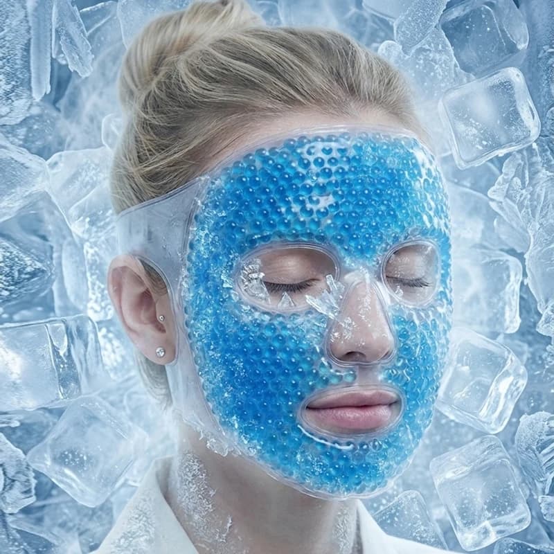 Ice Mask, Gel Bead Ice Bag Facial Mask, Facial Fatigue Relief, Cold and Hot Mask, Facial Mask Companion