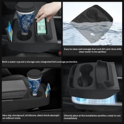 For Tesla Model Y Standard 2025+ Upgrade Silicone Central Control Water Cup Holder Tray Storage Box Car Interior Accessories