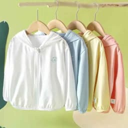 Baby Sunscreen Clothing Summer Ice Silk Breathable Coat Boys Girls Light Sunscreen UV Jacket Children's New Hooded Tops 12M-5Y