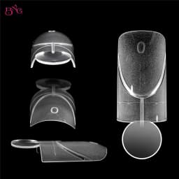 BNG 140Pcs Dual Forms with Inner Arc Line Oval Square Coffin Upper Forms for Quick French Matte Nail Molds for Nail Extensions