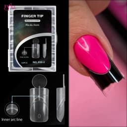 BNG 140Pcs Dual Forms with Inner Arc Line Oval Square Coffin Upper Forms for Quick French Matte Nail Molds for Nail Extensions