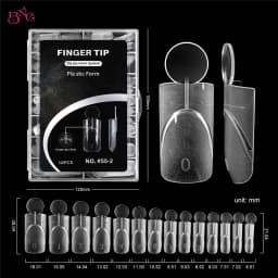 BNG 140Pcs Dual Forms with Inner Arc Line Oval Square Coffin Upper Forms for Quick French Matte Nail Molds for Nail Extensions