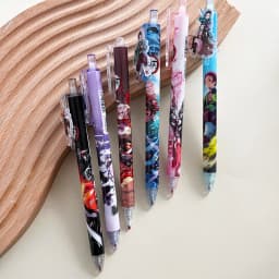 6pcs Kawaii 0.5mm Black Gel Pens Set Demon Slayer Cute Cartoon Anime School Office Supplies Gifts