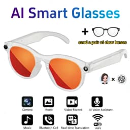2026 New 6K HD Color Changing AI Smart Glasses Chat GPT 100MP Camera Bluetooth Call Voice Assistant Control Motorcycle Goggles