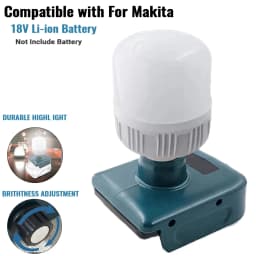For Makita 18V Li-ion Battery Cordless LED Bulb Emergency Flood Lamp Camping lamp Cool White Light for Indoor Outdoor Use