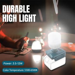 For Makita 18V Li-ion Battery Cordless LED Bulb Emergency Flood Lamp Camping lamp Cool White Light for Indoor Outdoor Use