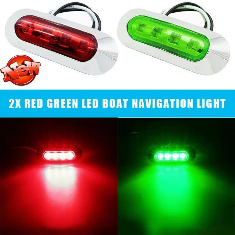  2Pcs Marine Navigation Lights Red Green LED Boat Navigation Light 12-24V Waterproof Sailing Signal Lamp Marine Yacht Light