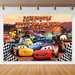 Movie Cars Lightning Mcqueen Backdrop Children Birthday Party Decor Boys Baby Shower Custom Background Banner Photo Studio Props