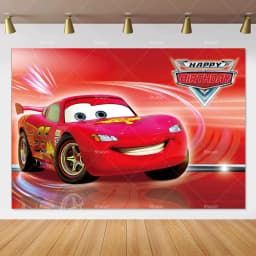 Movie Cars Lightning Mcqueen Backdrop Children Birthday Party Decor Boys Baby Shower Custom Background Banner Photo Studio Props