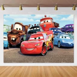 Movie Cars Lightning Mcqueen Backdrop Children Birthday Party Decor Boys Baby Shower Custom Background Banner Photo Studio Props