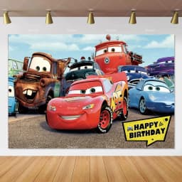 Movie Cars Lightning Mcqueen Backdrop Children Birthday Party Decor Boys Baby Shower Custom Background Banner Photo Studio Props