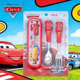 DisneyCarLightning McQueen cutlery Set Animated Cartoon 304 stainless steel fork and spoon Box 3D children's Christmas gift toys