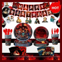 Hot Birthday Party Decorations Balloons Disposable Tableware Plates Napkins Kids Baby Shower Party Supplies